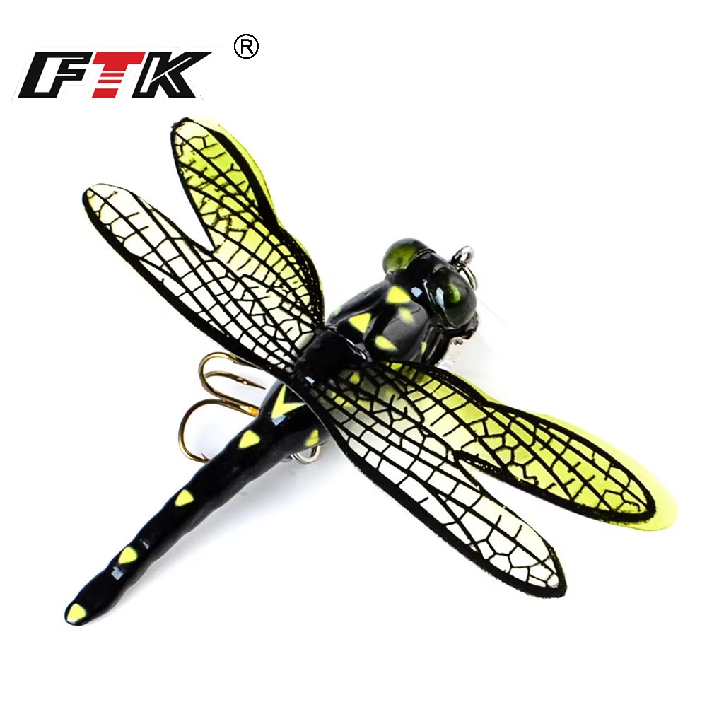 Fishing Lure Popper - FTK 6g Topwater Dragonfly Dry Flies
