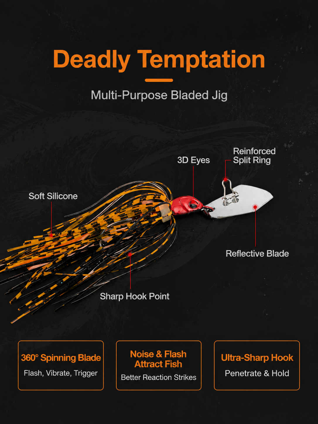 Spinnerbait Lure Set Silicone  - Fishing Lure Blade Bait のレビューと価格