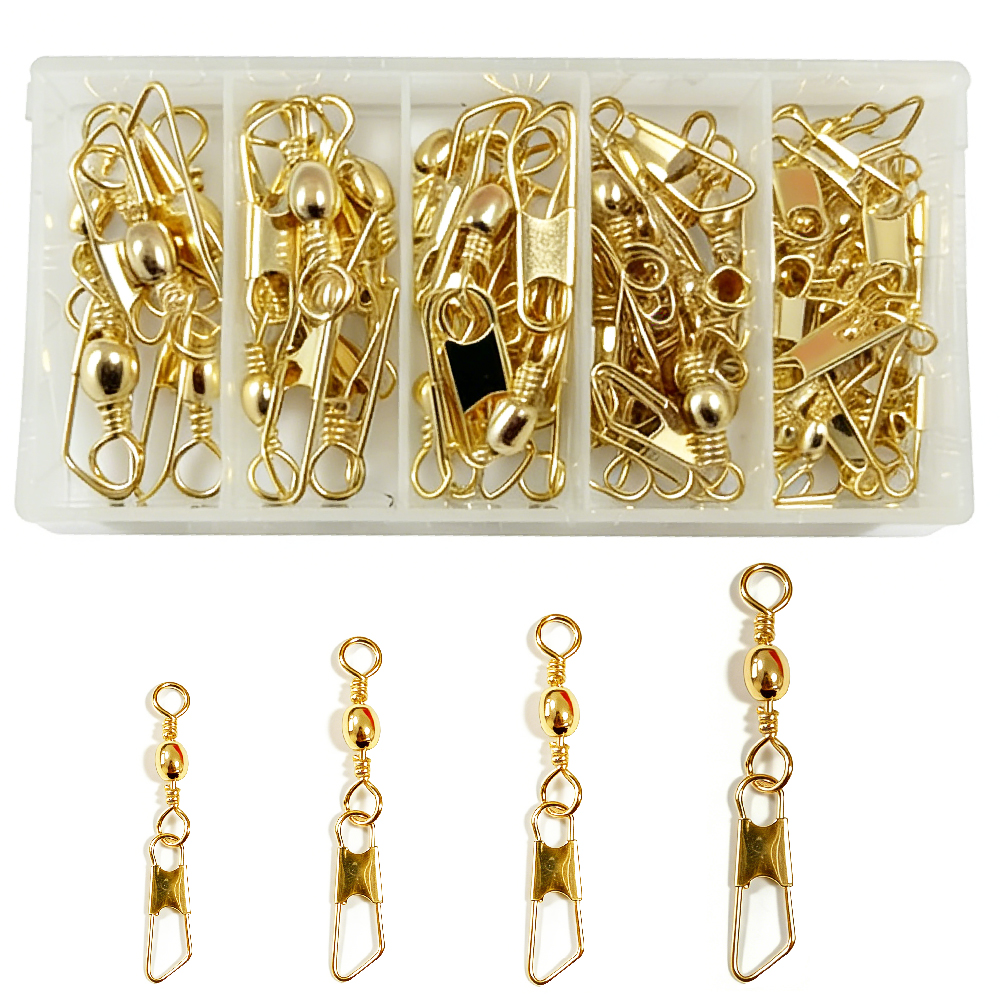 50Pcs Gold Fishing Barrel Swiv - Fishing Lure Accessories のレビューと価格