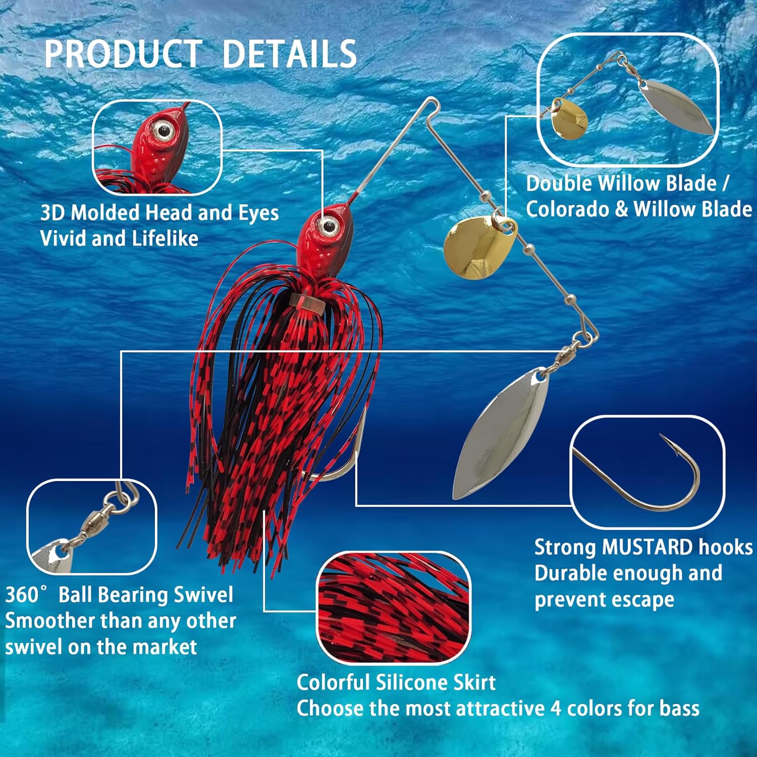 Eupheng Spinner Bait Spoon Wir - Fishing Lure Buzzbait のレビューと価格