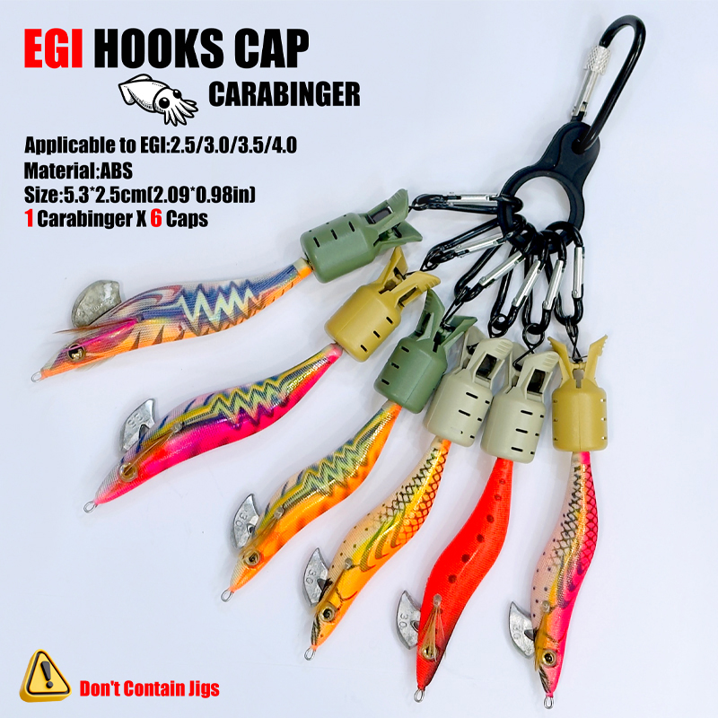 Squid Jig Hook Caps and Carabi - Fishing Lure Accessories のレビューと価格