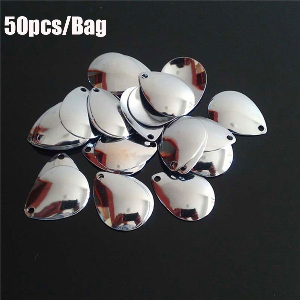 50PCS Silver Smooth Nickel Seq - Fishing Lure Spinner のレビューと価格