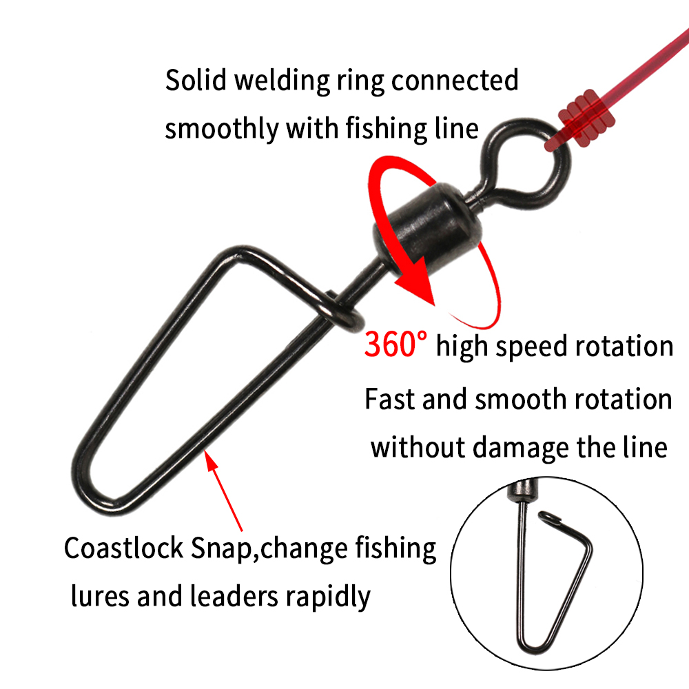 20PCS #12 -1/0 Rolling Swivel  - Fishing Lure Accessories のレビューと価格