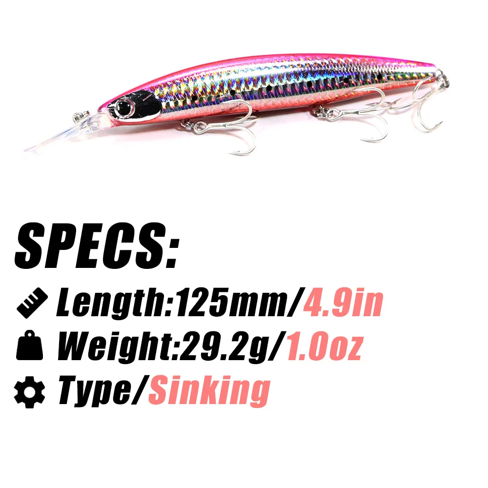 B&U 125mm Sinking Minnow Sea F - Fishing Lure Jerkbait のレビューと価格