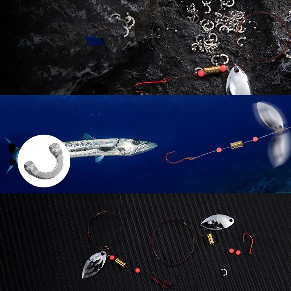 100pcs Fishing U Shaped Fixed  - Fishing Lure Spinner のレビューと価格
